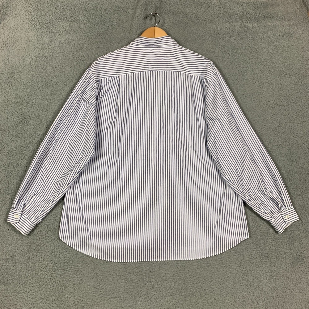 Kapital Drizzler Work Shirt Women's 3 Blue/White Ox Stripe Long Sleeve Zip Front - Picture 6 of 12